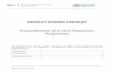 PRODUCT DOSSIER CHECKLIST - WHO · PQDx_049 v2 30 June 2014 PRODUCT DOSSIER CHECKLIST Prequalification of in Vitro Diagnostics Programme The attached Product Dossier contains information