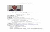 : Dr. Paul Gichohi Mbuthia...Computer literate (MS Office: Word processing, Data entry and Analysis) 5. Internet and E-mail knowledge (sending, receiving, attachment & file down load)
