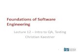 Foundations of Software Engineeringckaestne/17313/2018/... · Load testing • Test application with target maximum load but typically no further • Test performance targets (i.e.