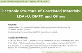 Electronic Structure of Correlated Materials: LDA+U, DMFT, and …t-ozaki.issp.u-tokyo.ac.jp/winter-school16/1-Corr-Han.pdf · 2016-12-17 · Electronic Structure of Correlated Materials: