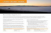 LAIRG WIND FARMConstruction finished at Lairg Wind Farm earlier this year, with all three turbines now connected to the grid and generating electricity. Work on the site began late