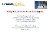 Biogas Production Technologies - Energy.gov · 2014-03-12 · Biogas Production Technologies Ruihong Zhang, Professor . Biological and Agricultural Engineering . University of California,