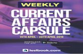 testbook...2019/04/20  · testbook.com 14 Current Affairs Weekly Capsule I thto 20 April 2019 Current Affairs Weekly Capsule I 9thto 15th September 2018 1 | P a g e testbook.com 14