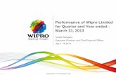 Performance of Wipro Limited for Quarter and Year ended - …alphaideas.in/wp-content/uploads/2013/04/Q4_FY12_13... · 2013-04-22 · Revenue growth in Q4 of 15% yoy and EBIT growth