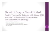 Should It Stay or Should It Go? - University Blog …sites.utexas.edu/phr-residencies/files/2015/07/ShouldASA...Should It Stay or Should It Go? Aspirin Therapy for Patients with Stable
