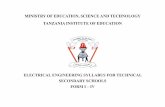 ELECTRICAL ENGINEERING SYLLABUS FOR TECHNICAL …tie.go.tz/uploads/files/Syllabus for Electrical Engineering Form I-IV.pdf · civil rights, obligations and responsibilities; and g)