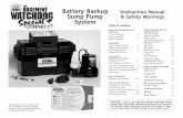 Battery Backup Instruction Manual Sump Pump & Safety ...€¦ · • DO NOT expose the control unit to water, rain or snow. • DO NOT place the control unit on the floor. • DO