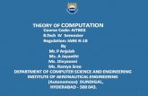 THEORY OF COMPUTATION...Introduction to finite automata: The central concepts of automata theory, deterministic finite automata, nondeterministic finite automata, an application of