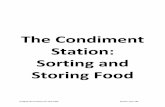 KITCHEN HELP 5 The Condiment Station Sorting and Storing Use Teaching Aid: Condiment Relay; make up