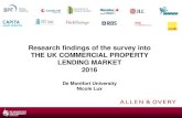 Research findings of the survey into THE UK …Nicole Lux • Trends in value of outstanding debt • Loan originations • Structure of outstanding loan books • Loan terms • Conclusions