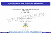 Synchronous and Induction MachinesSlip test (Determination of X d & X q) 2 Parallel Operation of Alternators Requirements for Parallel Operation Methods of Synchronisation Dark Lamp