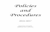 Policies and Procedures · Policies and Procedures 2016-2017 Department of English Oklahoma State University