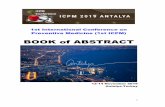 BOOK of ABSTRACTicpm2019.firat.edu.tr/documentation/Abstract_BookICPM.pdf · 2019-11-21 · Some historical Places to visit in Antalya, Turkey: Phaselis Antique, Olympos Antique,