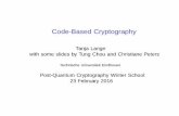 Tanja Lange with some slides by Tung Chou and …2016/02/23  · Code-Based Cryptography Tanja Lange with some slides by Tung Chou and Christiane Peters Technische Universiteit Eindhoven