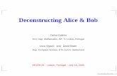Deconstructing Alice & BobDeconstructing Alice & Bob Carlos Caleiro CLC, Dep. Mathematics, IST, TU Lisbon, Portugal Luca Vigano and David Basin` Dep. Computer Science, ETH Zurich,