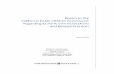 Report to the California Public Utilities Commission ... · Report to the . California Public Utilities Commission . Regarding Ex Parte Communications . and Related Practices . June
