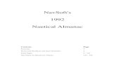 1992 Nautical Almanac - NavSoft · NavSoft's 1992 Nautical Almanac Contents Page Formulae 2 Horizontal Parallaxes and Semi-Diameters 2 Daily Pages 3 - 124 Star Charts by Month incl.