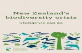 New Zealand’s biodiversity crisis - Conservation blog€¦ · The biodiversity crisis – what can we do? New Zealand’s biodiversity is in crisis. Over 4000 of our endemic and