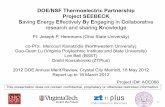 DOE/NSF Thermoelectric Partnership Project SEEBECK Saving ... · 1. Develop high-zT low-cost materials made from available elements: • zT>1.5 • materials with no rare or toxic