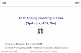 L10: Analog Building Blocks (OpAmps, A/D, D/A)web.mit.edu/6.111/www/s2009/LECTURES/l10.pdf · L10: 6.111 Spring 2009 Introductory Digital Systems Laboratory 3. The Inside of a 741