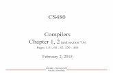 CS480 Compilers Chapter 1, 2 (and section 7.6)zeus.cs.pacificu.edu/chadd/cs480s15/Lectures/Lec2.pdf · CS 480 – Spring 2015 Pacific University CS480 Compilers Chapter 1, 2 (and