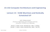 CS 152 Computer Architecture and Engineering Lecture 13 ...gamescrafters.berkeley.edu/~cs152/fa16/lectures/L13-VLIW.pdf · 10/17/2016 CS152, Fall 2016 CS 152 Computer Architecture