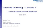 Machine Learning Lecture 7 - Computer Vision · gng 17 Recap: Generalized Linear Models • Generalized linear model g( ¢ ) is called an activation function and may be nonlinear.