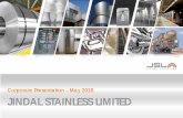 Corporate Presentation – May 2018 JINDAL STAINLESS LIMITED · 2018-05-10 · Corporate Presentation – May 2018. Disclaimer 2 This presentation and the accompanying slides ...