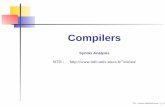 Compilers - univ-orleans.fr · Top-down analysis: the use of stacks The process is represented by conﬁgurations (α,y) where αis the content of the stack and yis the rest of the