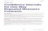 Confidence Intervals for One-Way Repeated Measures Contrasts · Use a univariate, repeated measure ANOVA to analyze the data. The confidence interval is based on a Student's t distribution