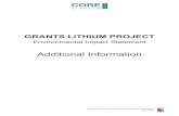 GRANTS LITHIUM PROJECT - NTEPA · documented and characterised inthe Materials Characterisation Report provided as Appendix E of the Draft EIS. The volumes of each rock-type domain