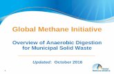 Global Methane Initiative · a gas known as biogas, leaving an organic residue called digestate. Biogas is a mixture of methane, carbon dioxide and water and can be used to produce