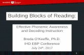 Building Blocks of Reading - AzTAP · Objectives: Building Blocks of Reading • Participants will: – define phonemic awareness, alphabetic principle, decoding, and regular and