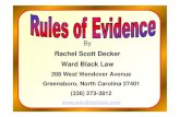 Rachel Scott Decker Ward Black Law · • Admissible if felony, Class A1,Class 1, or Class 2 misdemeanor • Inadmissible where there has been a pardon Federal Rule: • Admissible
