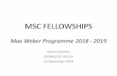 MSC FELLOWSHIPS - European University Institute...MSC FELLOWSHIPS Max Weber Programme 2018 - 2019 Jelena Dzankic GLOBALCIT, RSCAS 12 December 2018