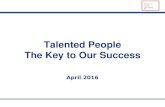Talented People The Key to Our Success · talented people with high growth potential, ability to think globally, have entrepreneurial vision and culture alignment to leverage results