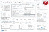 R Markdown : : CHEAT SHEET - ethz.ch · Each chunk: Begins with ```{r}to reproduce your work and export the ... populate the file with a template Write document by editing template
