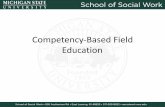 Competency-Based Field Education · •Distinguish between content-based and competency-based learning ... content and the teaching process • Addresses learning goals and objectives