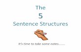 The 5 Sentence Structures€¦ · •A compound sentence is made by joining two separate sentences. •A compound sentence is made up of two or more independent clauses. Each sentence