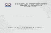 PERIYAR UNIVERSITY · periyar university periyar palkalai nagar salem – 636011 degree of master of commerce choice based credit system syllabus for master of commerce ( m.com. )