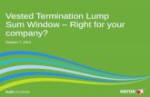 Vested Termination Lump Sum Window Right for your company?€¦ · The value of an individual’s pension liability varies depending on the purpose of the calculation, primarily due