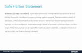 Safe Harbor Statement · operations, continued profitability and activities of Epicor. While these forward-looking statements represent our current judgment, these statements are