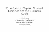Firm-Specific Capital, Nominal Rigidities and the Business ...faculty.wcas.northwestern.edu/.../Lecture3.pdfresponse of key US economic aggregates to 3 shocks – Monetary Policy Shocks