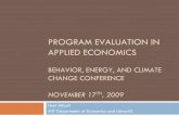 PROGRAM EVALUATION IN APPLIED ECONOMICS · Overview: Program Evaluation in Applied Economics Two observations: 1. There is a large recent shift in applied microeconomics toward using
