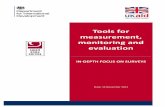Tools for measurement, monitoring and evaluation · Tools for measurement, monitoring and evaluation. IN-DEPTH FOCUS ON SURVEYS Purpose and intended use of this document: This document