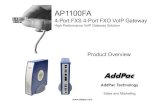 High Performance VoIP Gateway Solution - AddPac High Performance VoIP Gateway Solution Pd tO iProduct Overview AddPac Technology Sales and Marketing. ... – Redundant RTP packet transmission