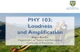 PHY 103: Loudness and Ampliﬁcationsybenzvi/courses/phy103/... · 10/7/15 PHY 103: Physics of Music Need for Ampliﬁcation ‣Instruments produce sound by vibrating some element