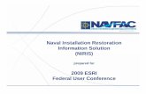 Naval Installation Restoration Information Solution (NIRIS) · Naval Installation Restoration Information Solution (NIRIS) ppprepared for 2009 ESRI Federal User Conference. AGENDA