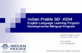 Indian Prairie SD #204...English Language Learning Program Developmental Bilingual Program Rafael Segarra, Ed.D Director of ELL Svc. Traci Salek ... Telugu (1168) Hindi (753) Tamil