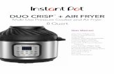 Welcome to the world of Instant cooking. Table of Contents · 6 7 IMPORTANT SAFEGUARDS IMPORTANT SAFEGUARDS 12. CAUTION The cooker base and air fryer lid contain electrical components.